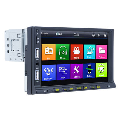 7 pantalla táctil dual estérea del solo del dinar MP5 de la pulgada coche USB HD del jugador con los botones inferiores de la fila